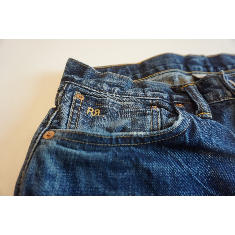 RRL Double RL Low Straight Japan Woven Selvedge Denim Jeans Blue 32x30 - Picture 4 of 16